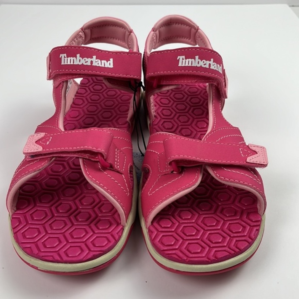 Timberland Perkins Row 2-Strap Pink Girls Sandals 2498A Size 7 Big Kids - Picture 6 of 11